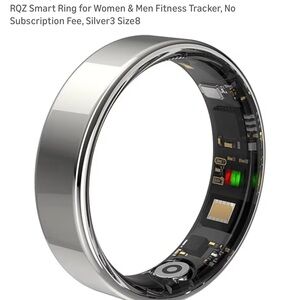 Silver Smart Fitness Ring for Women & Men - Size 8
